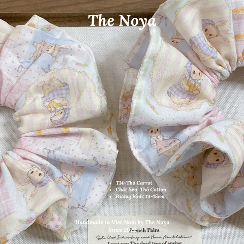 Thỏ Carrot-Dây buộc tóc handmade hoạ tiết mix by The Noya T14