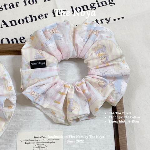 Thỏ Carrot-Dây buộc tóc handmade hoạ tiết mix by The Noya T14
