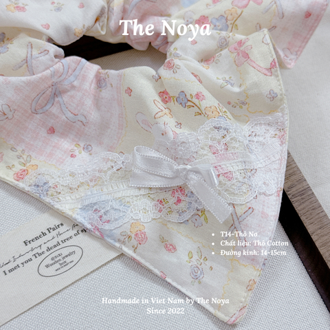 Thỏ Nơ-Dây buộc tóc handmade hoạ tiết mix by The Noya T16