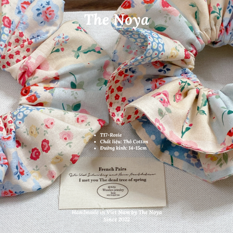 Rosie - Dây buộc tóc handmade hoạ tiết lạ mix nhiều màu by The Noya T17