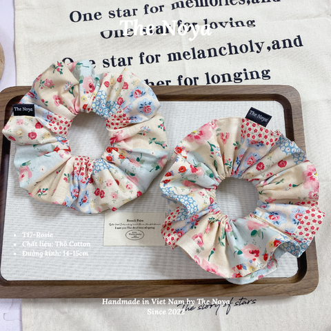 Rosie - Dây buộc tóc handmade hoạ tiết lạ mix nhiều màu by The Noya T17