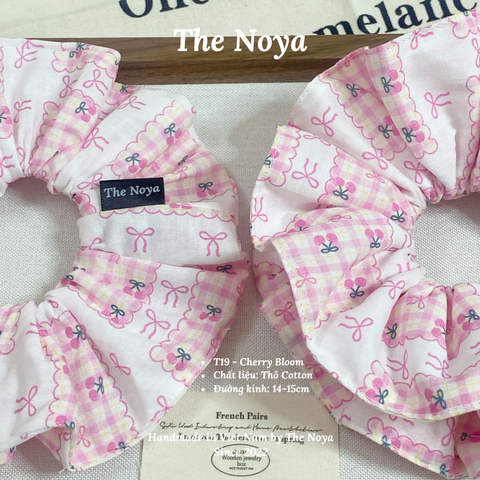 Cherry Bloom - Dây buộc tóc handmade hoạ tiết lạ by The Noya T19