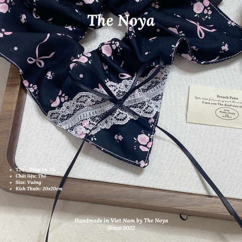 Hồng Dạ Vũ - Dây buộc tóc handmade hoạ tiết lạ by The Noya T20