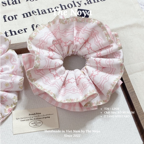 LINH SCRUNCHIES - Dây buộc tóc 3 KIỂU handmade hoạ tiết lạ nhiều mặt The Noya T26