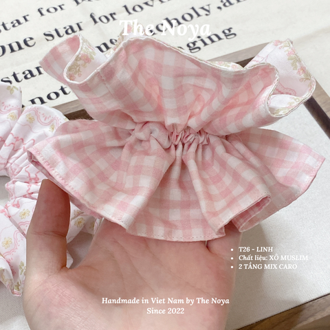 LINH SCRUNCHIES - Dây buộc tóc 3 KIỂU handmade hoạ tiết lạ nhiều mặt The Noya T26