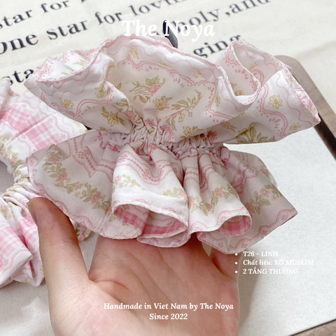 LINH SCRUNCHIES - Dây buộc tóc 3 KIỂU handmade hoạ tiết lạ nhiều mặt The Noya T26