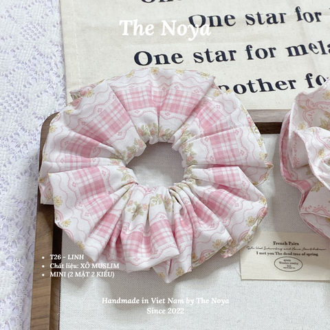 LINH SCRUNCHIES - Dây buộc tóc 3 KIỂU handmade hoạ tiết lạ nhiều mặt The Noya T26
