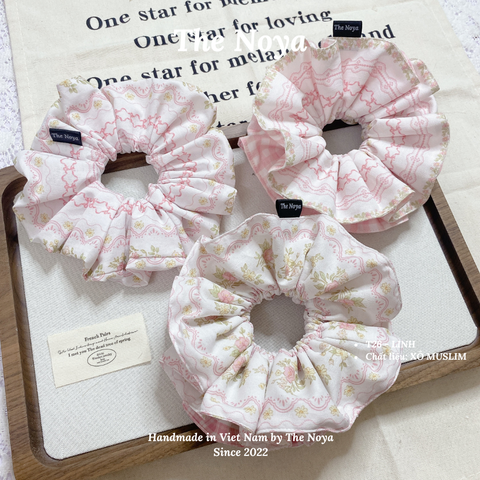 LINH SCRUNCHIES - Dây buộc tóc 3 KIỂU handmade hoạ tiết lạ nhiều mặt The Noya T26