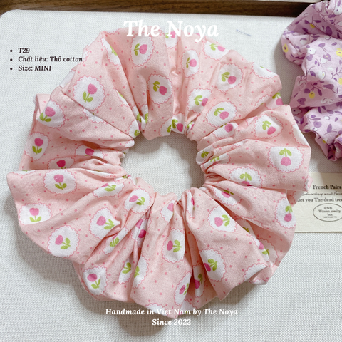 Dây buộc tóc handmade hoạ tiết hoa lạ by The Noya T28, T29