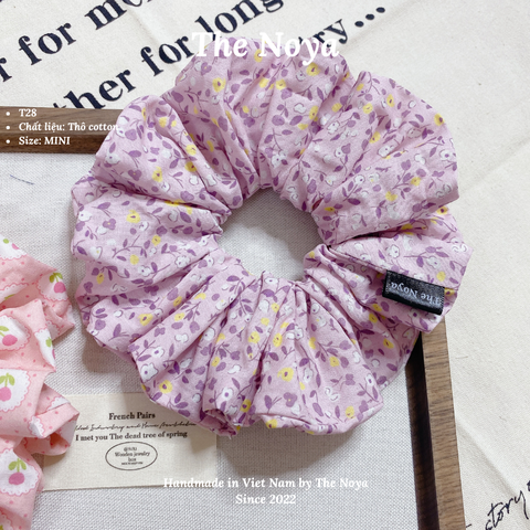 Dây buộc tóc handmade hoạ tiết hoa lạ by The Noya T28, T29