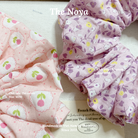 Dây buộc tóc handmade hoạ tiết hoa lạ by The Noya T28, T29