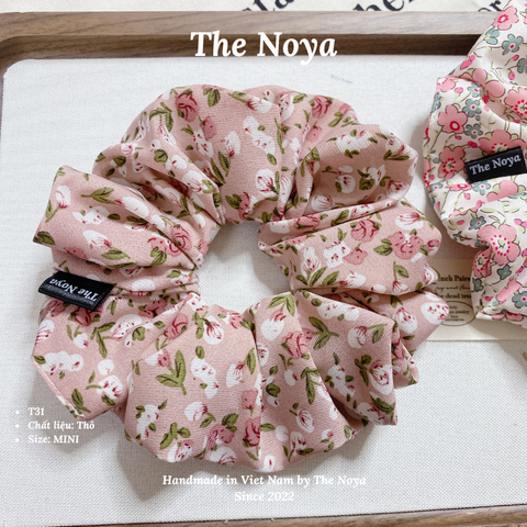 Dây buộc tóc handmade hoạ tiết hoa lạ by The Noya T30, T31