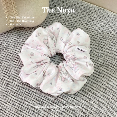 Scrunchies handmade nhiều kiểu hoạ tiết Thỏ Hoa Hồng mềm mại by The Noya T56
