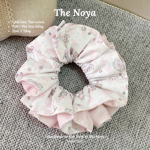 Scrunchies handmade nhiều kiểu hoạ tiết Thỏ Hoa Hồng mềm mại by The Noya T56