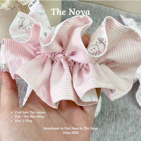 Scrunchies handmade nhiều kiểu hoạ tiết Thỏ Hoa Hồng mềm mại by The Noya T56