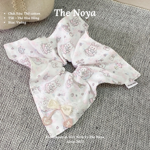 Scrunchies handmade nhiều kiểu hoạ tiết Thỏ Hoa Hồng mềm mại by The Noya T56