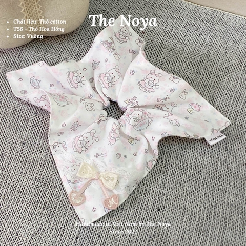 Scrunchies handmade nhiều kiểu hoạ tiết Thỏ Hoa Hồng mềm mại by The Noya T56