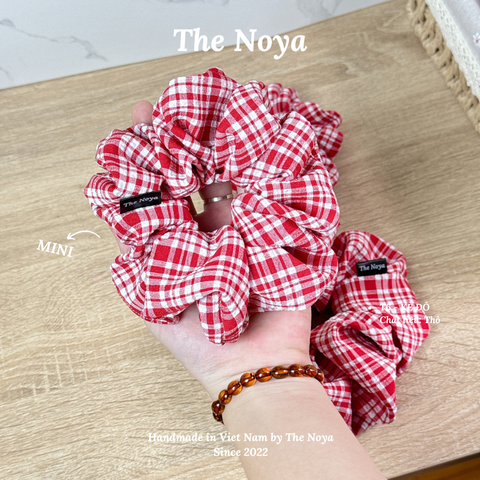 [SIÊU TO] Dây buộc tóc/Scrunchies handmade Loại 1 The Noya T6 - KẺ ĐỎ