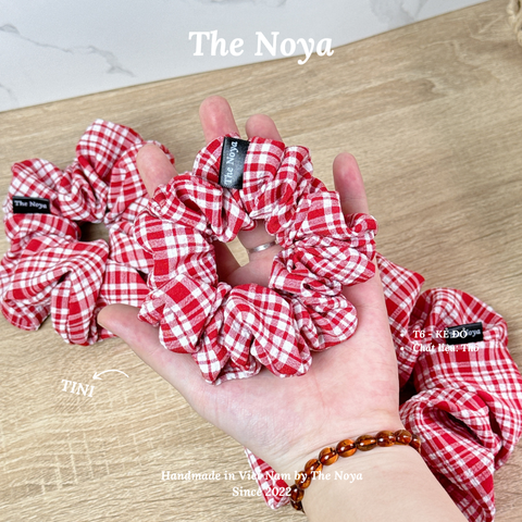 [SIÊU TO] Dây buộc tóc/Scrunchies handmade Loại 1 The Noya T6 - KẺ ĐỎ