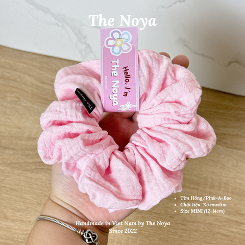 [THỦ CÔNG] Dây Buộc Tóc Xô Trơn Size Mini Siêu Phồng 13-14cm The Noya