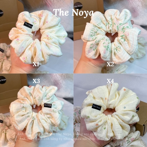Dây buộc tóc Scrunchies chất xô muslin 2 lớp handmade by The Noya