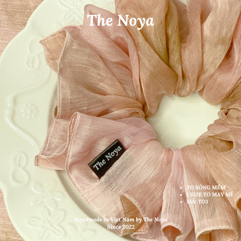 [LIMITED] Scrunchies tơ sóng màu loang form to may mí viền đẹp handmade by The Noya TO3