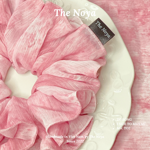 [LIMITED] Scrunchies tơ sóng màu pastel form to may mí viền đẹp handmade by The Noya TO2