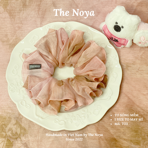 [LIMITED] Scrunchies tơ sóng màu loang form to may mí viền đẹp handmade by The Noya TO3