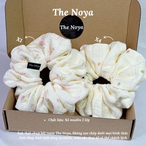Dây buộc tóc Scrunchies chất xô muslin 2 lớp handmade by The Noya