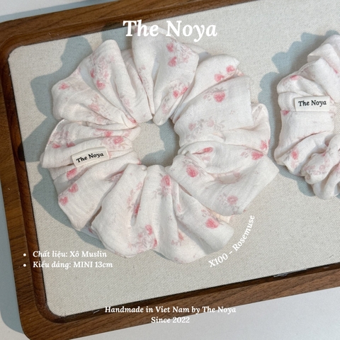Rosemuse Scrunchie - Dây buộc tóc xô muslim 2 tầng phối viền, scrunchie cẩm tú cầu handmade by The Noya X100