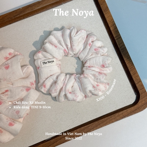 Rosemuse Scrunchie - Dây buộc tóc xô muslim 2 tầng phối viền, scrunchie cẩm tú cầu handmade by The Noya X100