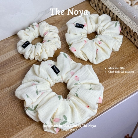 X14 - Dây buộc tóc scrunchies Xô Muslin 2 lớp handmade by The Noya