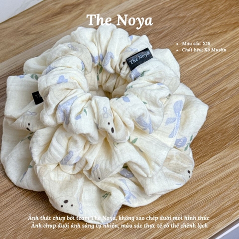 X18 - Dây buộc tóc scrunchies Xô Muslin 2 lớp handmade by The Noya