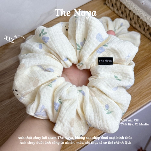 X18 - Dây buộc tóc scrunchies Xô Muslin 2 lớp handmade by The Noya