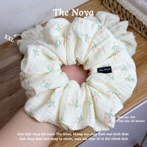 X19 - Dây buộc tóc scrunchies Xô Muslin 2 lớp handmade by The Noya