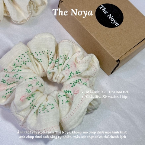 Dây buộc tóc Scrunchies chất xô muslin 2 lớp handmade by The Noya