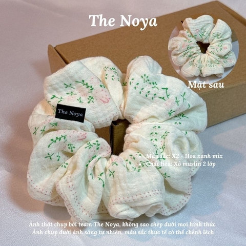Dây buộc tóc Scrunchies chất xô muslin 2 lớp handmade by The Noya