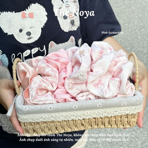 Pink Scrunchies - Dây buộc tóc handmade siêu phồng The Noya X23,X24,X25,D01,D02,ST18