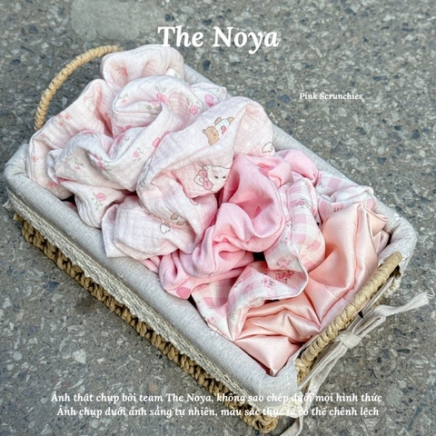 Pink Scrunchies - Dây buộc tóc handmade siêu phồng The Noya X23,X24,X25,D01,D02,ST18