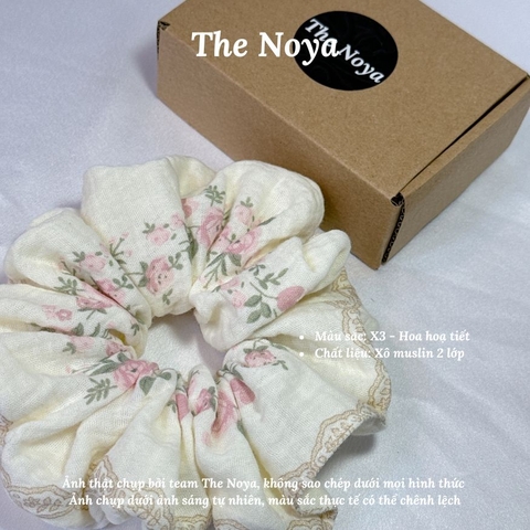 Dây buộc tóc Scrunchies chất xô muslin 2 lớp handmade by The Noya