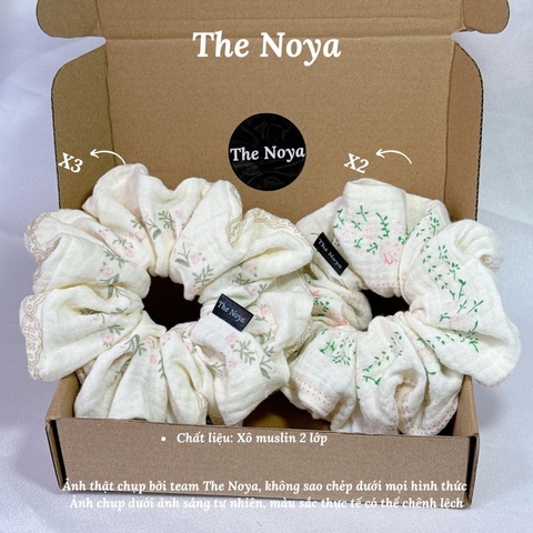 Dây buộc tóc Scrunchies chất xô muslin 2 lớp handmade by The Noya