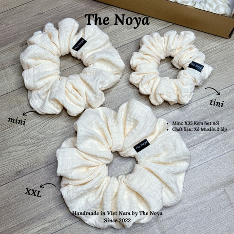 Bebé Scrunchies - Dây buộc tóc SIÊU PHỒNG chất đũi hàn, xô muslim làm thủ công The Noya X35, D4, D5, D6