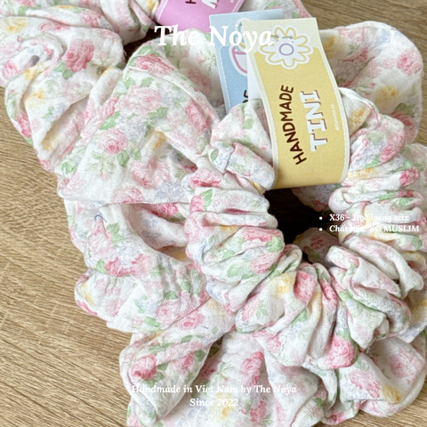 [SIÊU TO] Dây buộc tóc/Scrunchies handmade Loại 1 The Noya X36 Hoa Loang Mix
