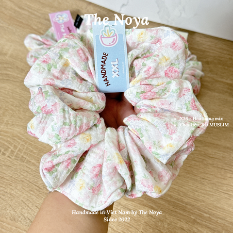 [SIÊU TO] Dây buộc tóc/Scrunchies handmade Loại 1 The Noya X36 Hoa Loang Mix