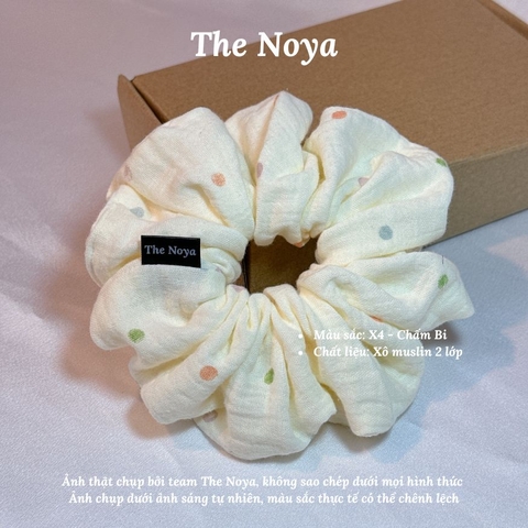 Dây buộc tóc Scrunchies chất xô muslin 2 lớp handmade by The Noya