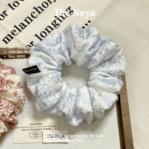 X41, X42 - Dây buộc tóc scrunchies Xô Muslin 2 lớp hoạ tiết lạ handmade by The Noya