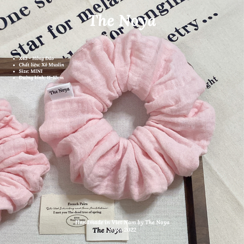 Hồng Đào - Scrunchies màu pastel handmade Siêu Phồng The Noya X43
