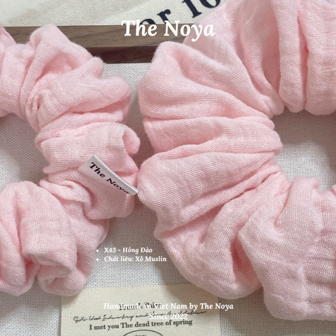Hồng Đào - Scrunchies màu pastel handmade Siêu Phồng The Noya X43