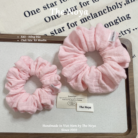 Hồng Đào - Scrunchies màu pastel handmade Siêu Phồng The Noya X43