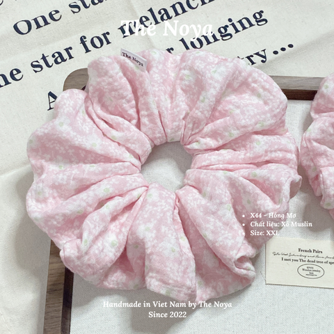 Hồng Mơ - Scrunchies màu pastel hoạ tiết lạ handmade Siêu Phồng The Noya X44